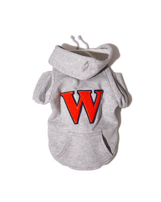 Grey Hoody with Red W Patch