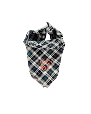 dog bandana in green plaid