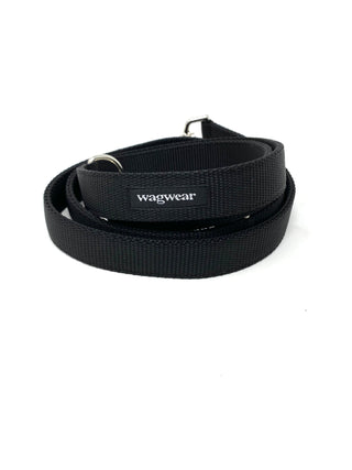 nylon metro leash in black