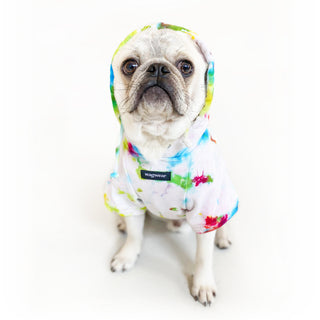 model in tie-dye hoody